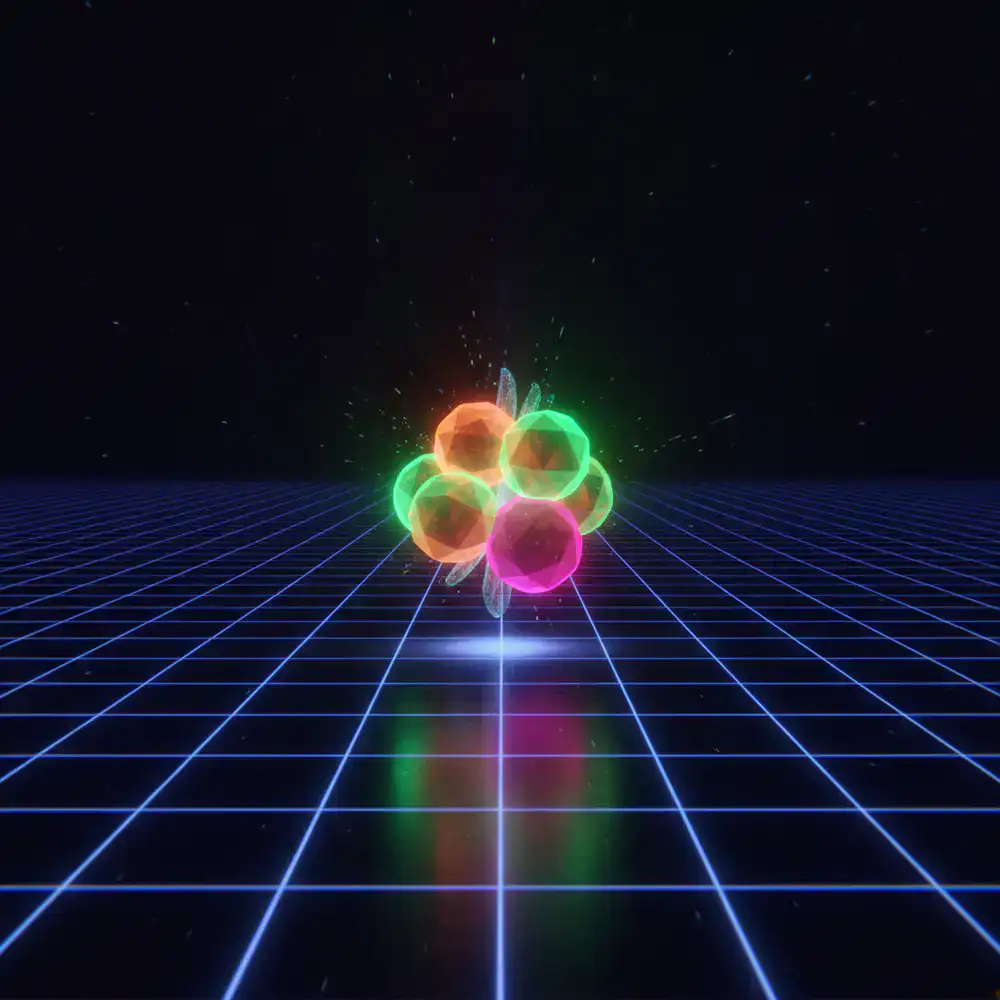 Glowing neon food node spawning on a dark retro grid